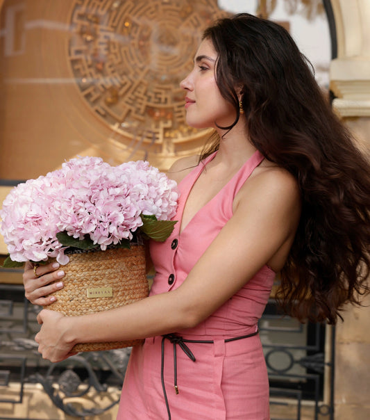The Blush Hydrangea Harvest Basket