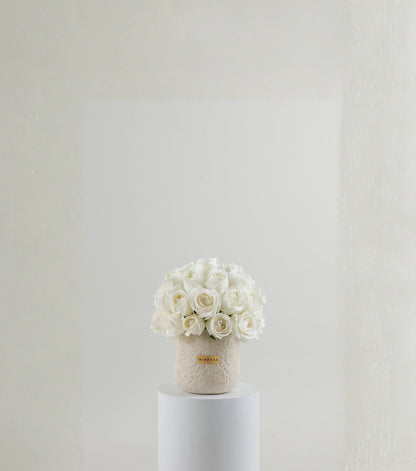 Close-up of ivory white rose dome in porcelain — The Ivory Porcelain Dome by Mireyaa